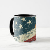 Grunge USA Flag Yellow Labrador Retriever Tasse (Vorderseite Links)