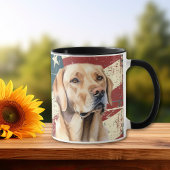 Grunge USA Flag Yellow Labrador Retriever Tasse
