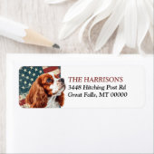 Grunge USA-Flagge Spaniel Rücksendeadresse (Insitu)