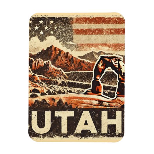Grunge Utah Magnet (Vertikal)