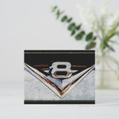 Grunge V8 Big Block Emblem Postkarte (Stehend Vorderseite)