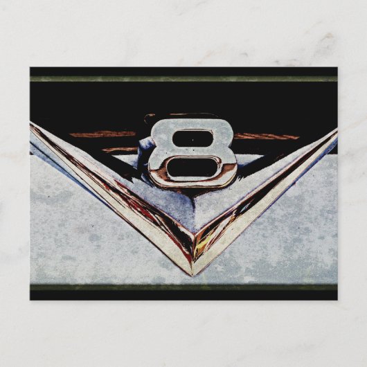 Grunge V8 Big Block Emblem Postkarte (Vorderseite)
