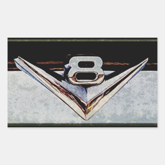 Grunge V8 Big Block Emblem Rechteckiger Aufkleber (Vorderseite)