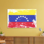 Grunge Venezuela Fahne Leinwanddruck (Insitu (Wohnzimmer))