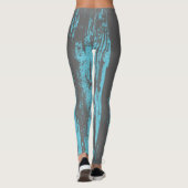 Grunge, verblasst, Aqua-Cool-Überdrucktank Leggings (Rückseite)