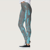 Grunge, verblasst, Aqua-Cool-Überdrucktank Leggings (Links)
