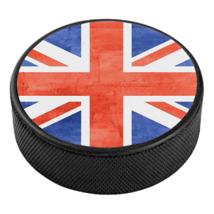 Grunge Vereinigtes Königreich Flagge Eishockey Puck