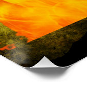 Grunge vergib nie die Ukraine mit Flammen Poster (Ecke)