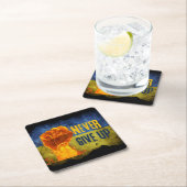 Grunge vergib nie die Ukraine mit Flammen Rechteckiger Pappuntersetzer (Vor Ort)