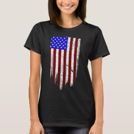 Grunge Vertical American Flag T-Shirt