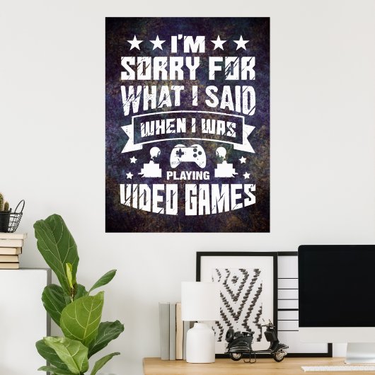 Grunge Video Game Wall Decor Poster (Heimbüro)