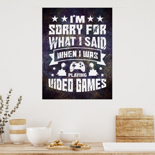 Grunge Video Game Wall Decor Poster (Küche)