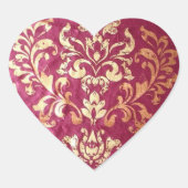 Grunge Viktorianische Golddampfer Herz-Aufkleber (Vorderseite)