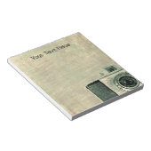 Grunge Vingtage Camera Personalisiert Notepad Notizblock (angewinkelt)