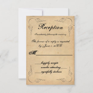 Grunge Vintag Brown Paper UAWG Empfang Card Einladung