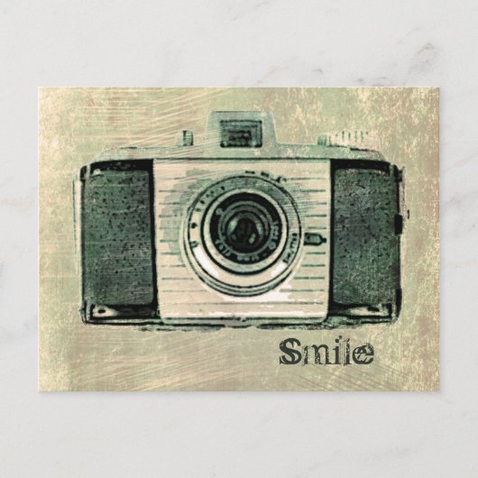 Grunge Vintag Camera Postkarte (Vorderseite)