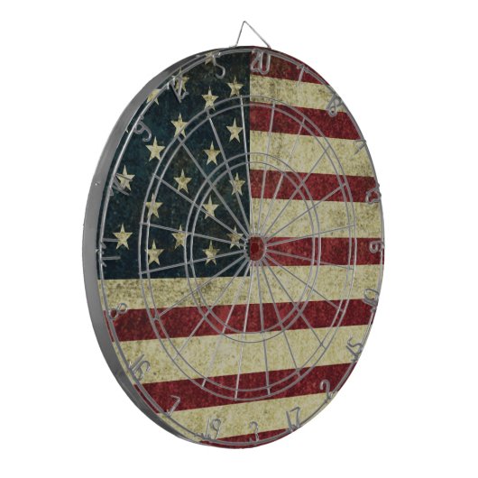 Grunge Vintag Flag Dartboard Dartscheibe (Vorderseite Links)