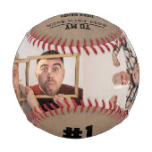 Grunge Vintag Foto Vatertag Baseball (Rückseite)