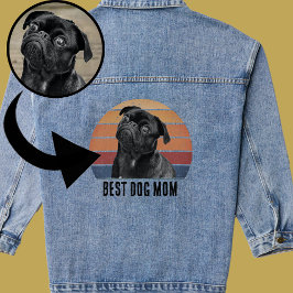 Grunge Vintag gestörte Pet Foto Hund Mama Jeansjacke