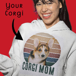 Grunge Vintag gestörtes Tier Foto Corgi Dog Mama Hoodie