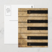 Grunge Vintag Klavier Postkarte (Vorne/Hinten)