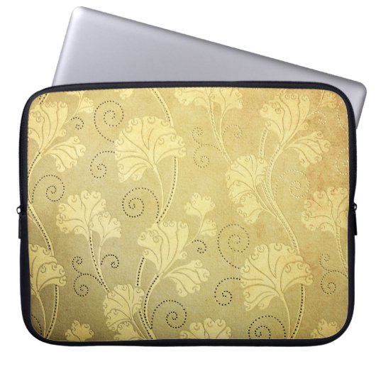 Grunge Vintage Blume Muster. Laptopschutzhülle (Vorderseite)