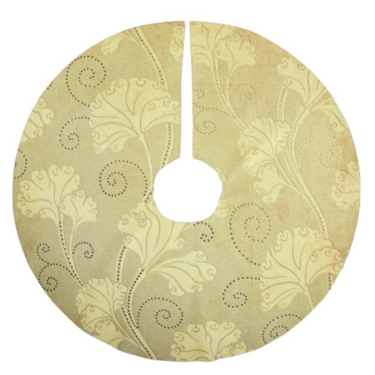 Grunge Vintage Blume Muster. Polyester Weihnachtsbaumdecke (Vorderseite)