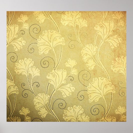 Grunge Vintage Blume Muster. Poster (Vorne)