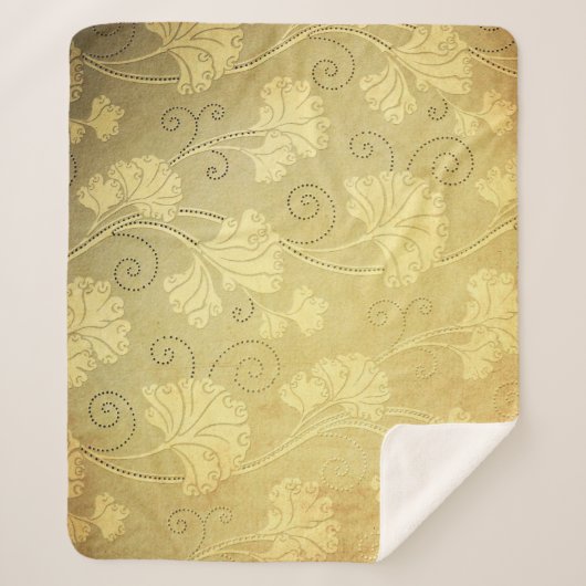 Grunge Vintage Blume Muster. Sherpadecke (Vorderseite)