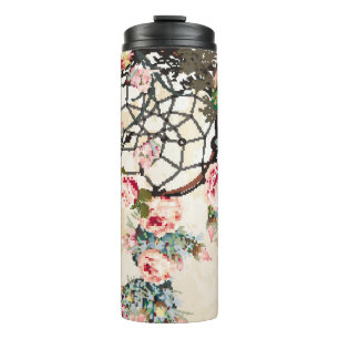 Grunge-Vintage-Bo-Ho-Hintergrund mit indischem Tra Thermosbecher
