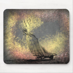 Grunge Vintage Rennjacht Atlantic Mauspad