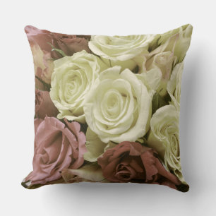 Grunge Vintage Retro Rosen Foto Blumen floral Kissen