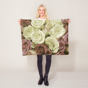 Grunge Vintage Retro Rosen Foto Blumen floral se Fleecedecke