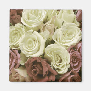 Grunge Vintage Retro Rosen Foto Blumen floral se Magnet