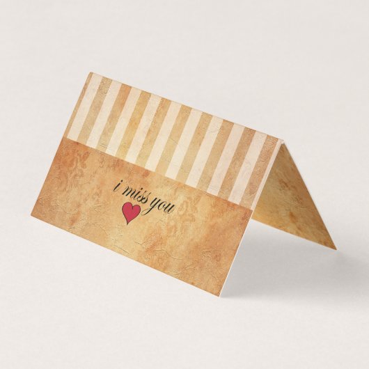 Grunge Vintage Streifen | Ich vermisse dich (Vorderseite)