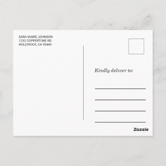 Grunge Vintage Streifen | Nur Postkarte (Rückseite)