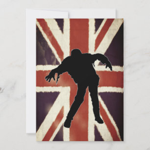 Grunge Vintage Union Jack Zombie Party Einladung