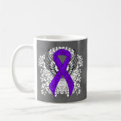 Grunge Violet Ribbon Wings, Hodgkin-Lymphom Kaffeetasse (Links)