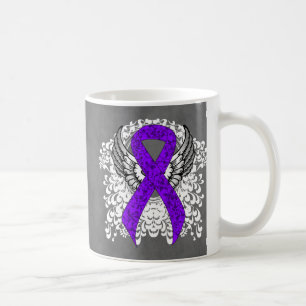 Grunge Violet Ribbon Wings, Hodgkin-Lymphom Kaffeetasse