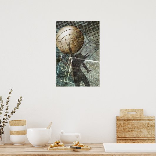Grunge Volleyball Poster (Küche)