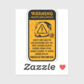 Grunge Warnung: Zauberzone vor Haftungszeichen Aufkleber (Blatt)