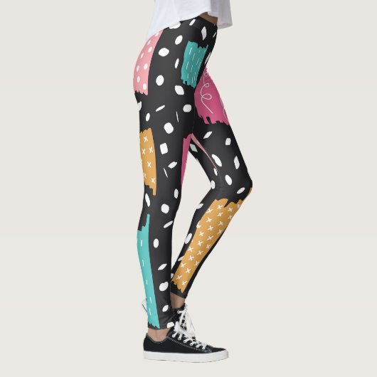 Grunge Washi Tape Abstrakt Leggings (Rechts)