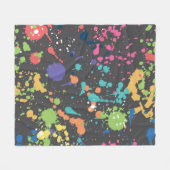 Grunge Wasserfarbe: Farbenfrohe Flecken Muster. Fleecedecke (Vorderseite (Horizontal))