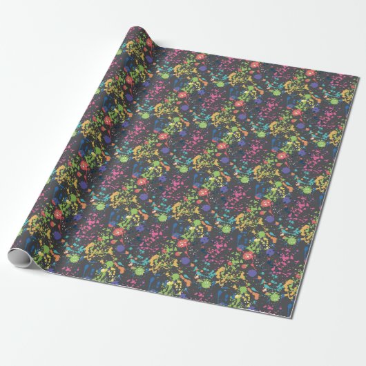 Grunge Wasserfarbe: Farbenfrohe Flecken Muster. Geschenkpapier (Ungerollt)