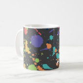 Grunge Wasserfarbe: Farbenfrohe Flecken Muster. Kaffeetasse (Vorderseite Links)