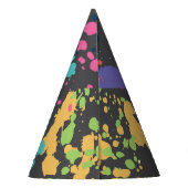 Grunge Wasserfarbe: Farbenfrohe Flecken Muster. Partyhütchen (Rückseite)