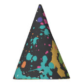Grunge Wasserfarbe: Farbenfrohe Flecken Muster. Partyhütchen (Rechts)