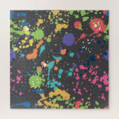 Grunge Wasserfarbe: Farbenfrohe Flecken Muster. Puzzle (Horizontal)