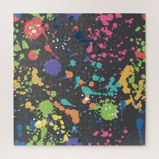 Grunge Wasserfarbe: Farbenfrohe Flecken Muster. Puzzle (Vertikal)