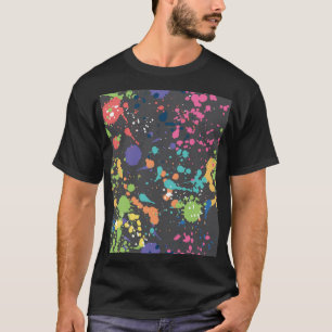 Grunge-Wasserfarbe: Farbige Flecken Muster. T-Shirt